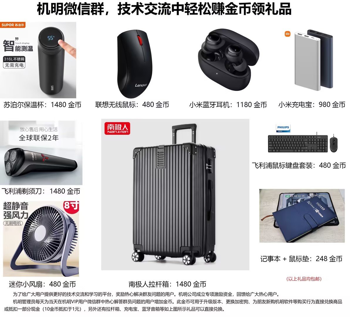 技术交流金币兑换礼品对照表